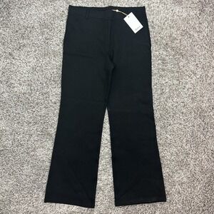 Quince Ultra Stretch Ponte Bootcut Pants Black Faux Pockets Women's Sz M